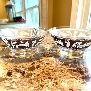 Bundle of 2 Grecian Themed Condiment Bowls